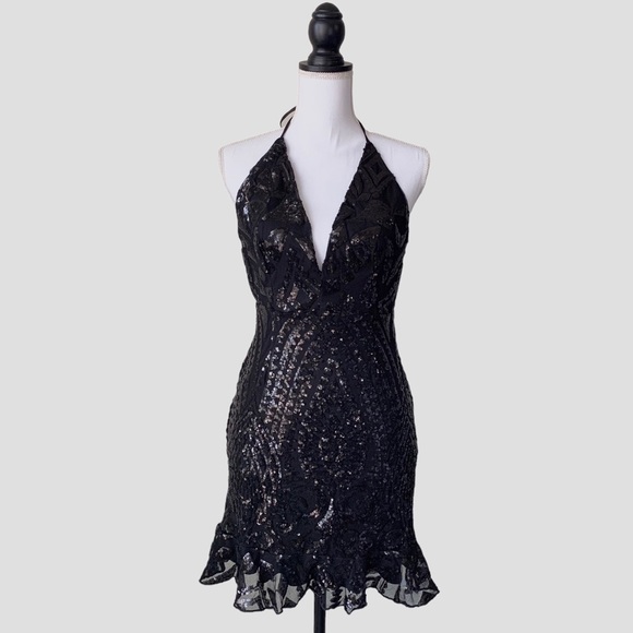 REVOLVE BY THE WAY BLACK SEQUIN BACKLESS MINI DRESS - Picture 15 of 16